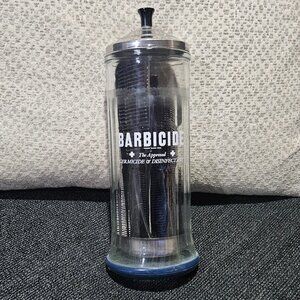 Vintage Barbicide Disinfectant Jar w/ combs